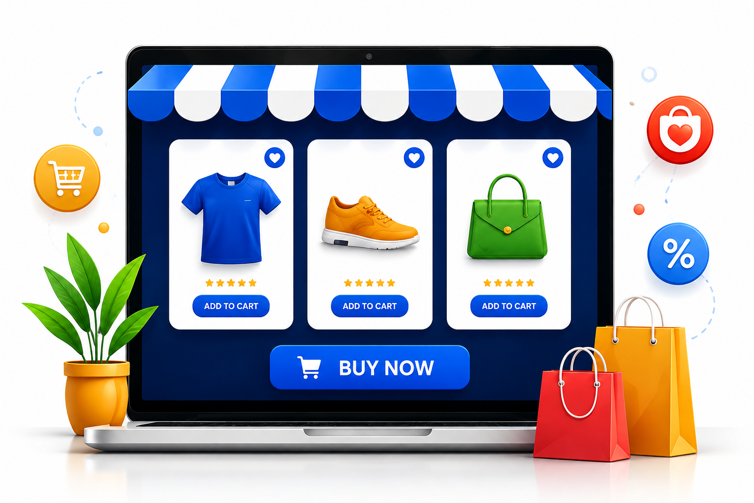 Custom eCommerce storefront illustration
